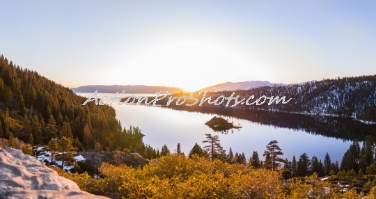 Overlooking Emerald Bay at Sunrise